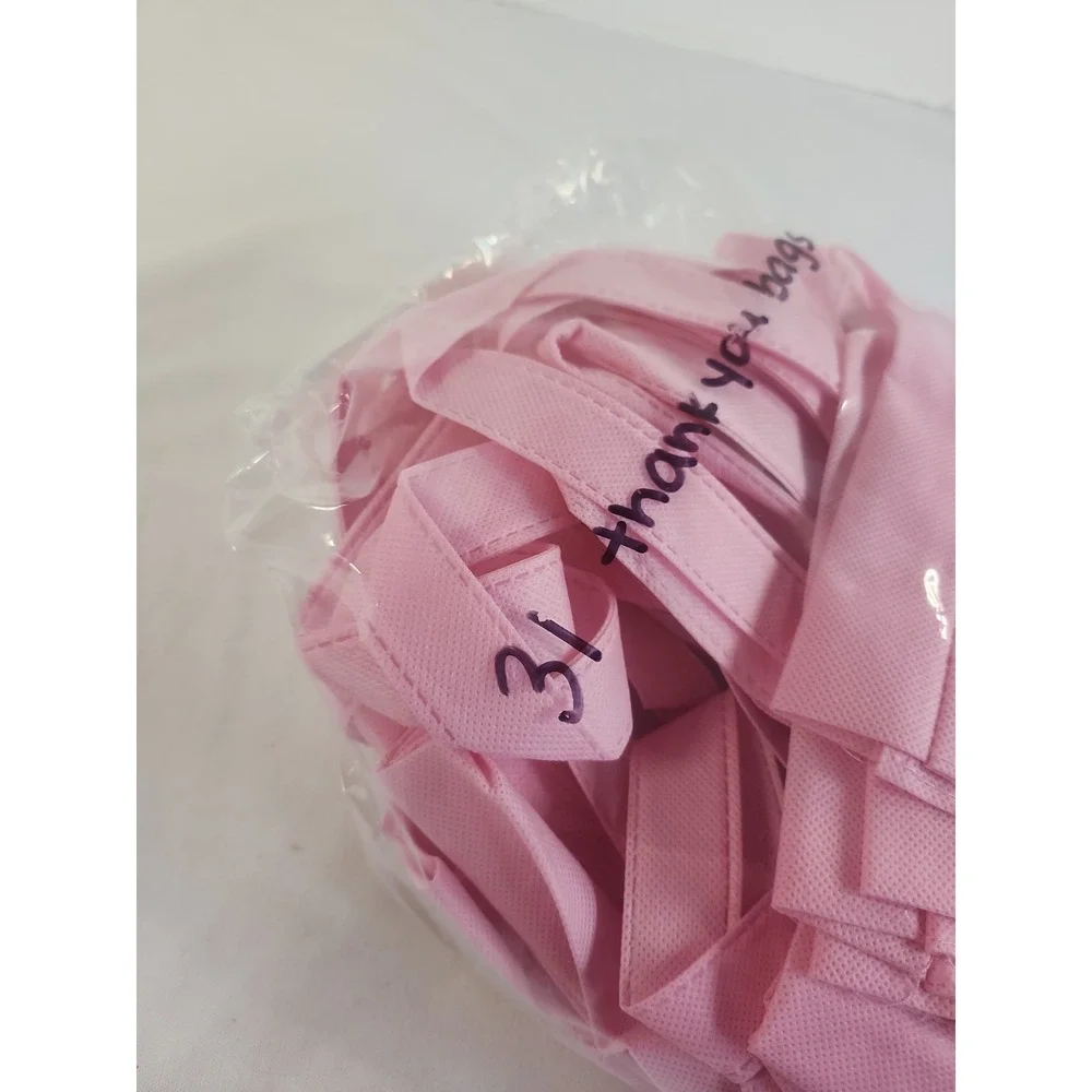Set Of 31 Thank You Bags W/ Handles Dounts & Sprinkles Pink